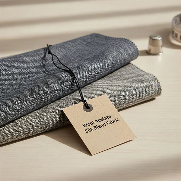 Tesatura din amestec de matase din acetat de lana